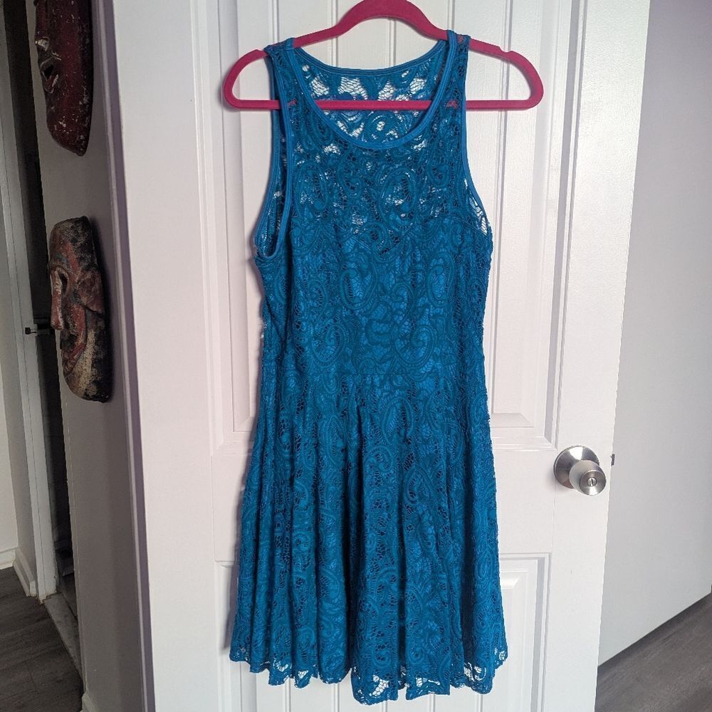 XL BlackMilk Teal Lace Dress